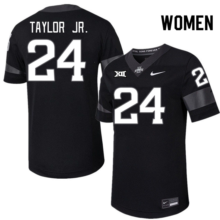 Women #24 Quentin Taylor Jr. Iowa State Cyclones College Football Jerseys Stitched-Black